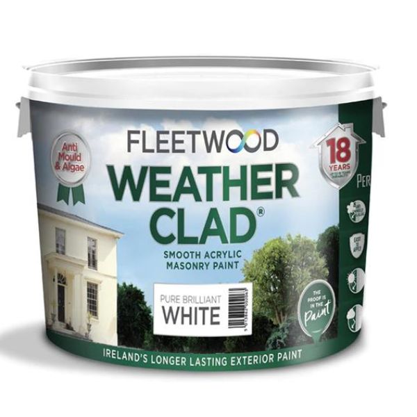 Fleetwood Weatherclad Masonry Paint Brilliant White 11L