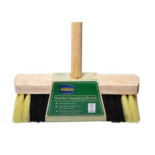Dosco 11&quot; B&amp;W Broom &amp; Timber Handle