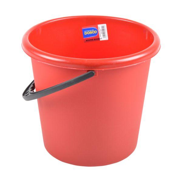 Dosco 12Ltr Round Bucket Red/Silver