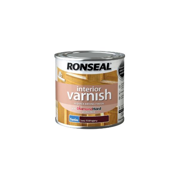 Ronseal Interior Varnish Satin Dark Mahogony 250ml