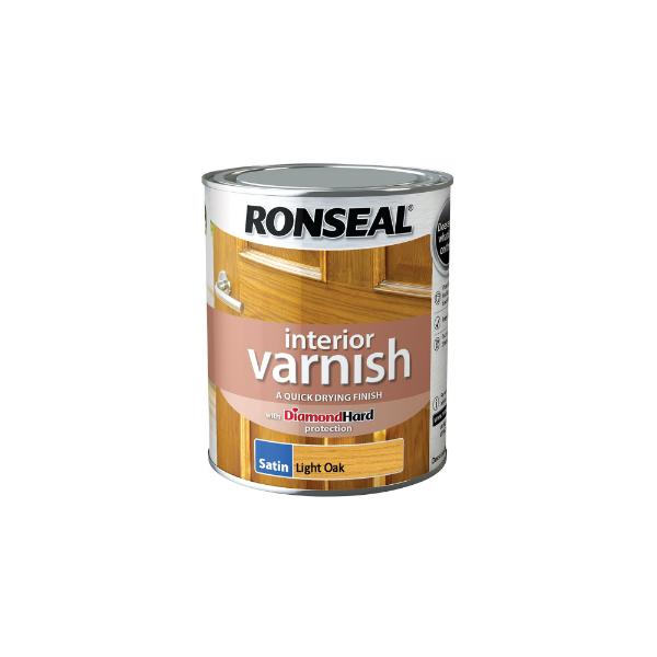 Ronseal Interior Varnish Satin Light Oak 750ml