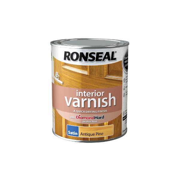Ronseal Interior Varnish Satin Alpine Pine 750ml