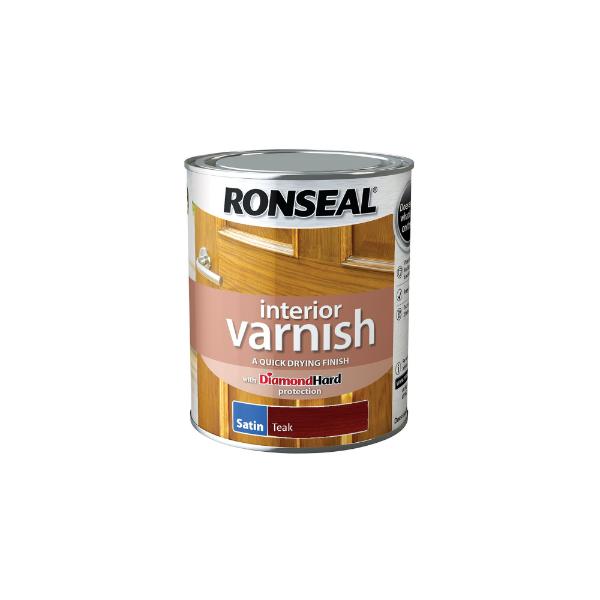 Ronseal Interior Varnish Satin  Teak 750ml
