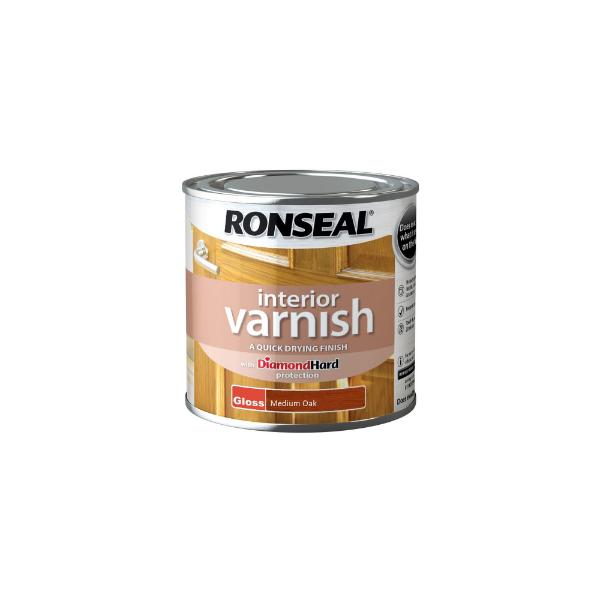 Ronseal Interior Varnish Gloss Medium Oak 250ml
