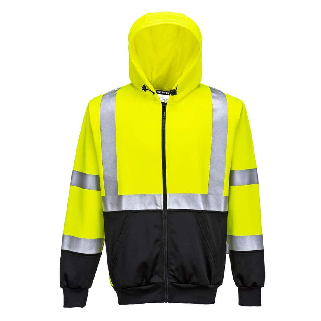 Portwest Hi Viz 2 Tone Zipped Hoodie Yellow/Black
