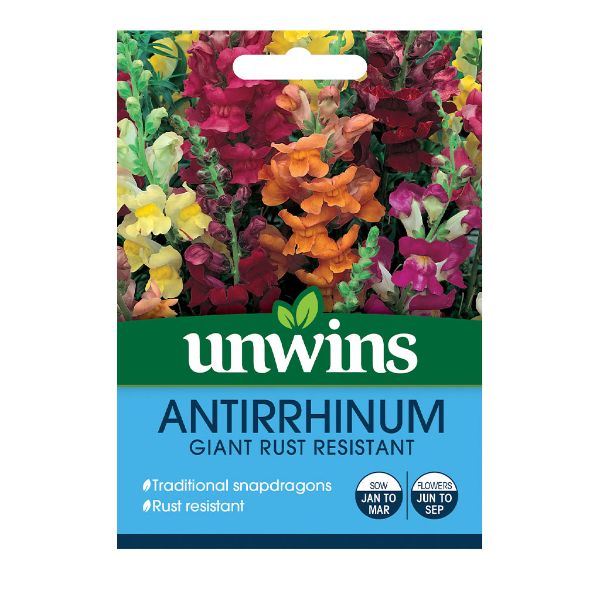 Unwins Seed Packet Antirrhinum Giant Rust Resistant