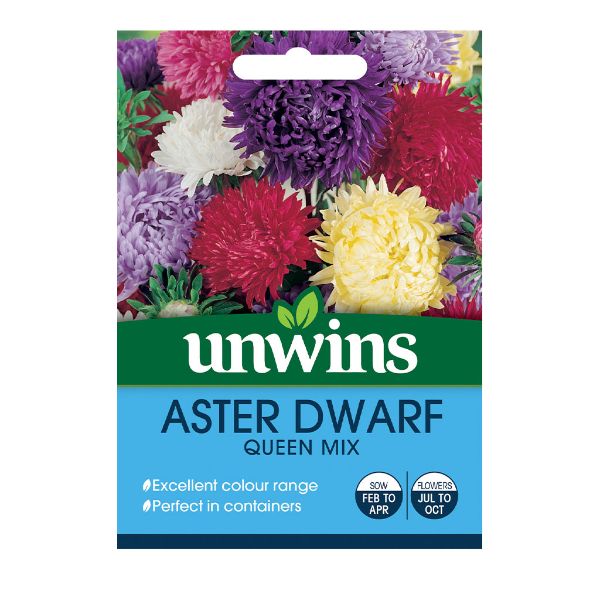 Unwins Seed Packet Aster Dwarf Queen Mix
