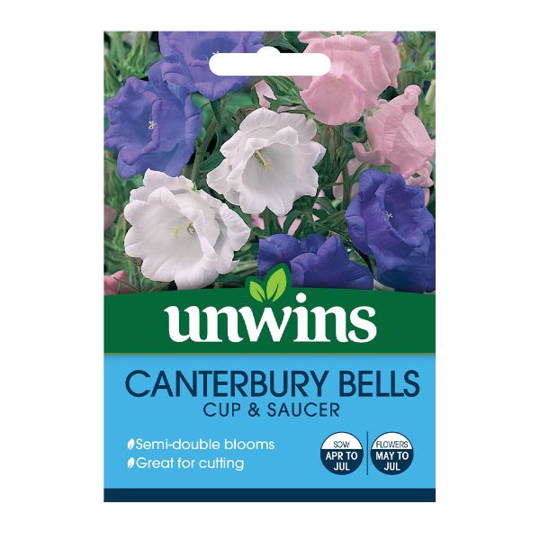 Unwins Seed Packet Canterbury Bells Cup &amp; Saucer