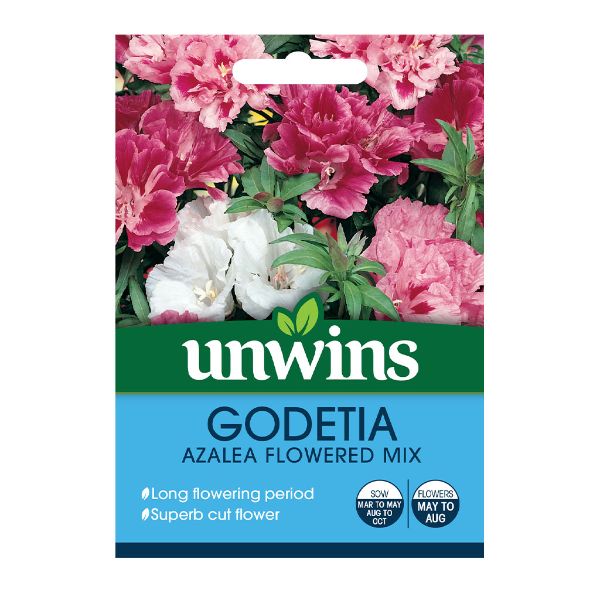 Unwins Seed Packet Godetia Azalea Flowered Mix