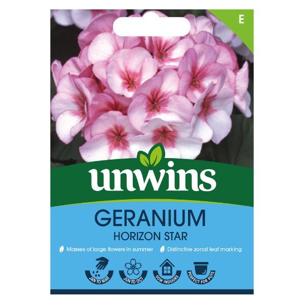 Unwins Seed Packet Geranium Horizon Star