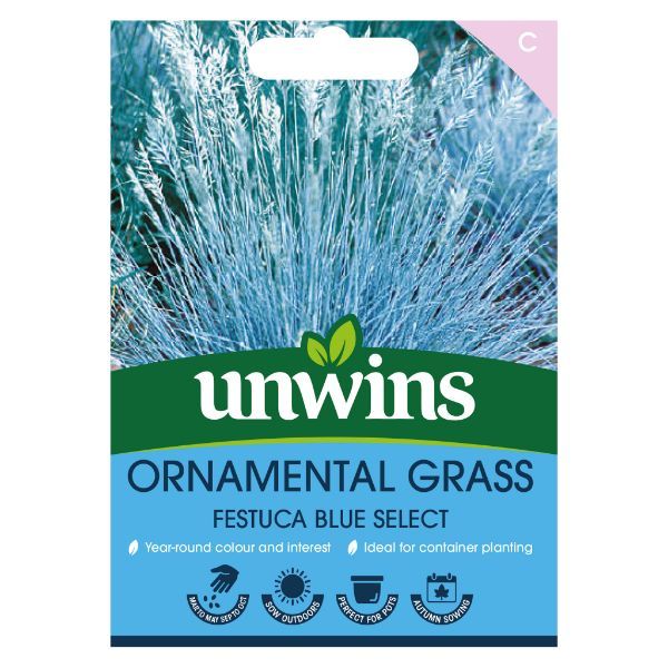 Unwins Seed Packet Ornamental Grass Festuca Blue Select