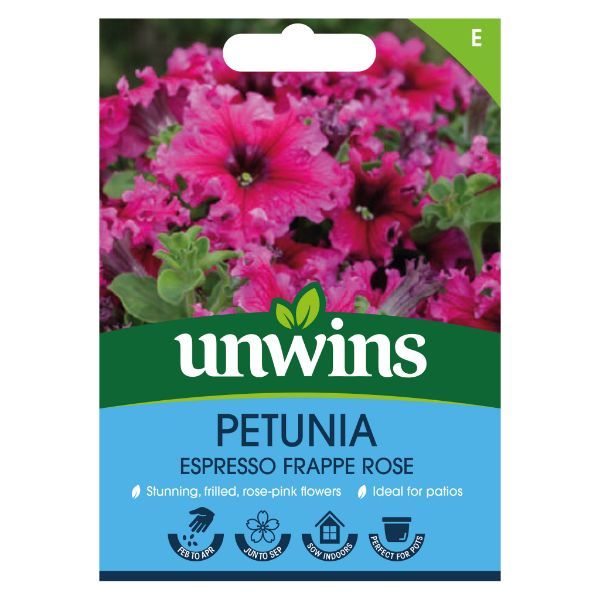 Unwins Seed Packet Petunia Espresso Frappe Rose