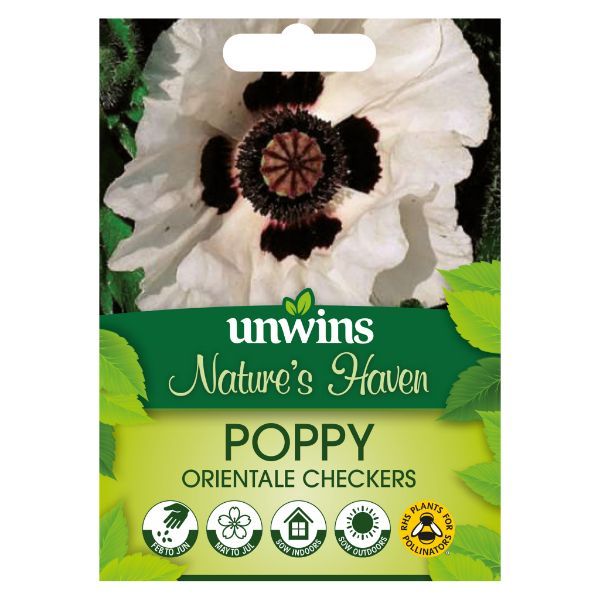 Unwins Seed Packet Natures Haven Poppy (Orientale) Checkers