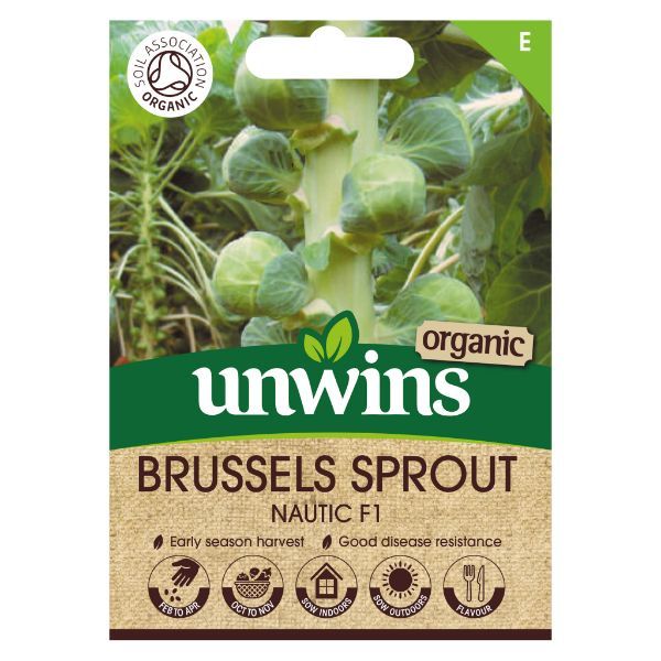Unwins Seed Packet Brussels Sprout Nautic F1 (Organic)