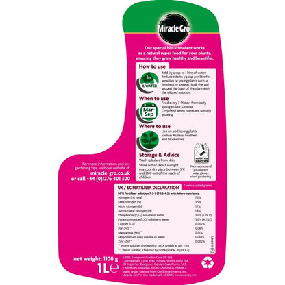 Miracle-Gro Ericaceous Liquid Plant Food 1Ltr