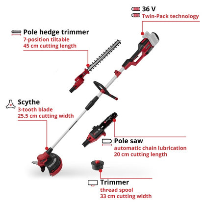 Einhell PXC 36v GE-LM 36/4in1 Li Brushless High Reach Multi Tool (4-in-1) - Body Only