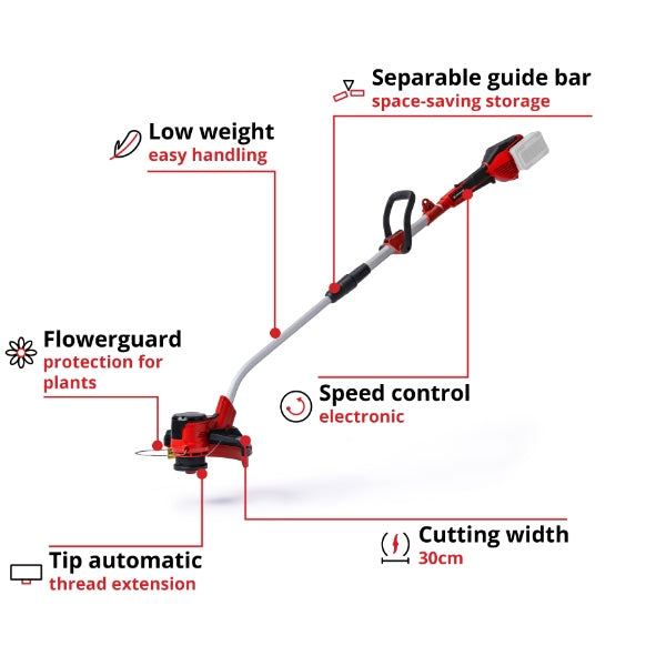 Einhell PXC 36v GE-CT 36/30 Li E Grass Trimmer, 30cm Cutting Width - Body Only