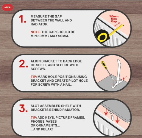 Easy Fit White Radiator Shelf – Co-Op Superstores