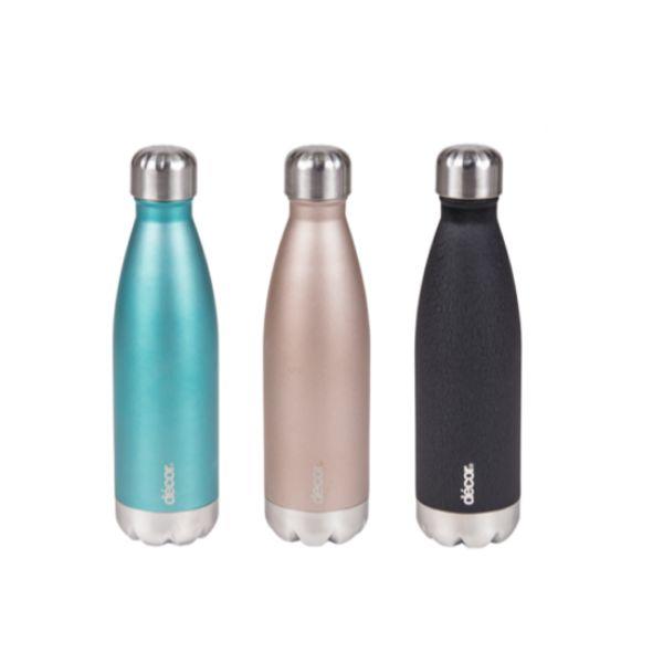 Decor Bullet DWall Stainless Steel Bottle 500ml Asstd