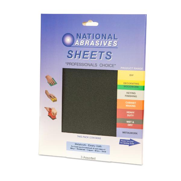 Emery Cloth 3Pk Assorted