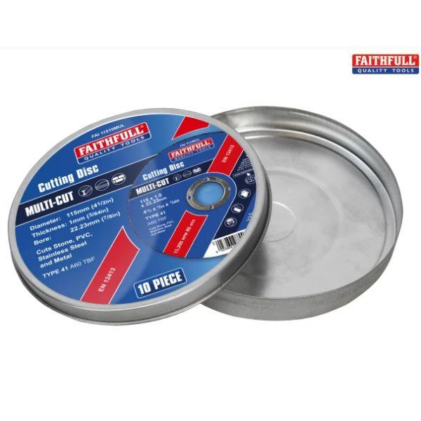 Faithfull Cut Off Wheel 115Mm X 1.0 X 22 Pack Of 10.