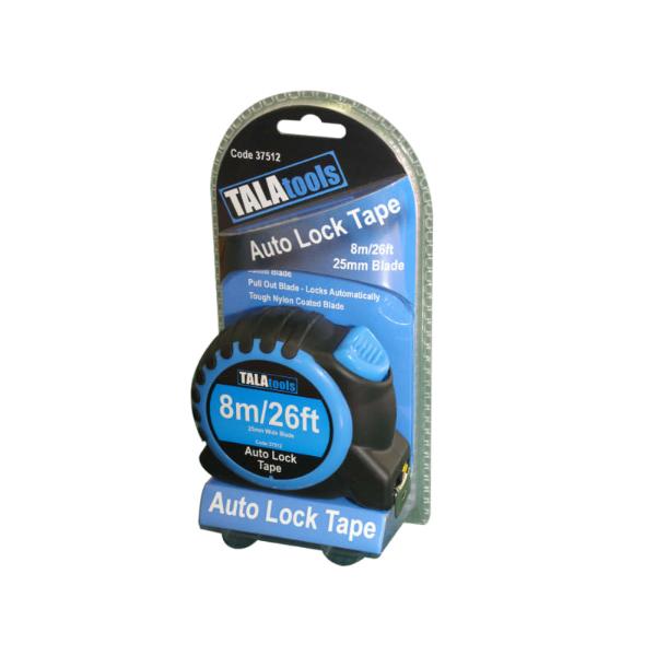 Tala Carded 8m/26ft Auto Lock Measuring Tape