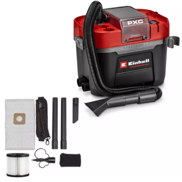 Einhell Professional PXC 18V TP-VC 18/10 Li Brushless 10 Litre L Class Wet &amp; Dry Vac - Body Only