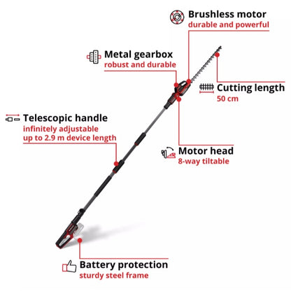Einhell Professional PXC 18v GP-HH 18/50 Li T Brushless High Reach 50cm Hedge Trimmer - Body Only