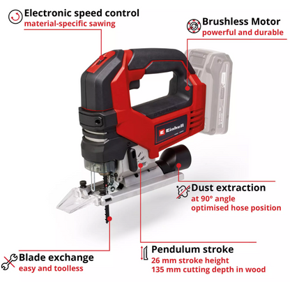 Einhell Professional PXC 18v TP-JS 18/135 Li 135mm Brushless Jigsaw - Body Only