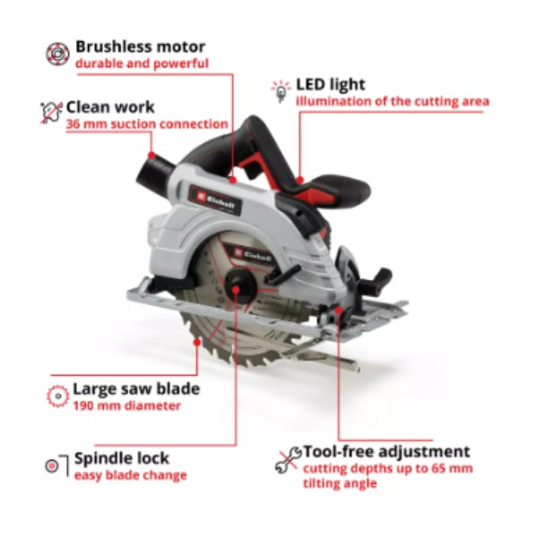 Einhell Professional PXC 18v TP-CS 18/190 Li Brushless 190mm Circular Saw - Body Only