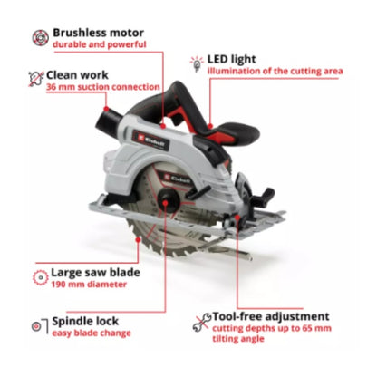 Einhell Professional PXC 18v TP-CS 18/190 Li Brushless 190mm Circular Saw - Body Only