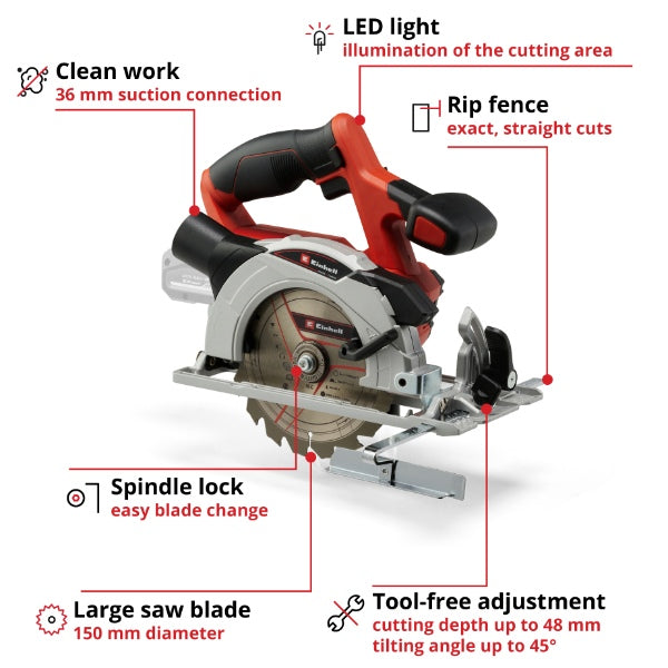Einhell PXC 18v TE-CS 18/150 Li Cordless Circular Saw - Body Only