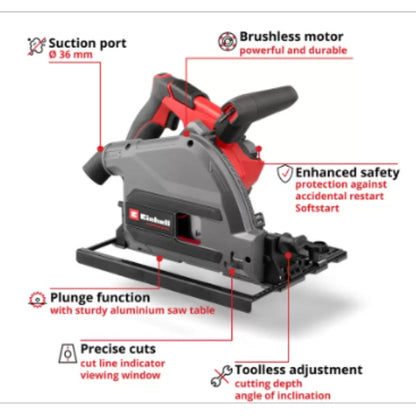 Einhell Professional PXC TP-PS 18/165 Li BL 18v Brushless 165mm Plunge Saw - Body Only