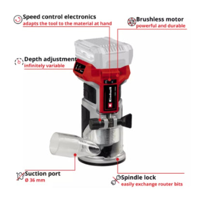 Einhell Professional PXC 18v TP-ET 18 Li Brushless Palm / Trim Router - Body Only