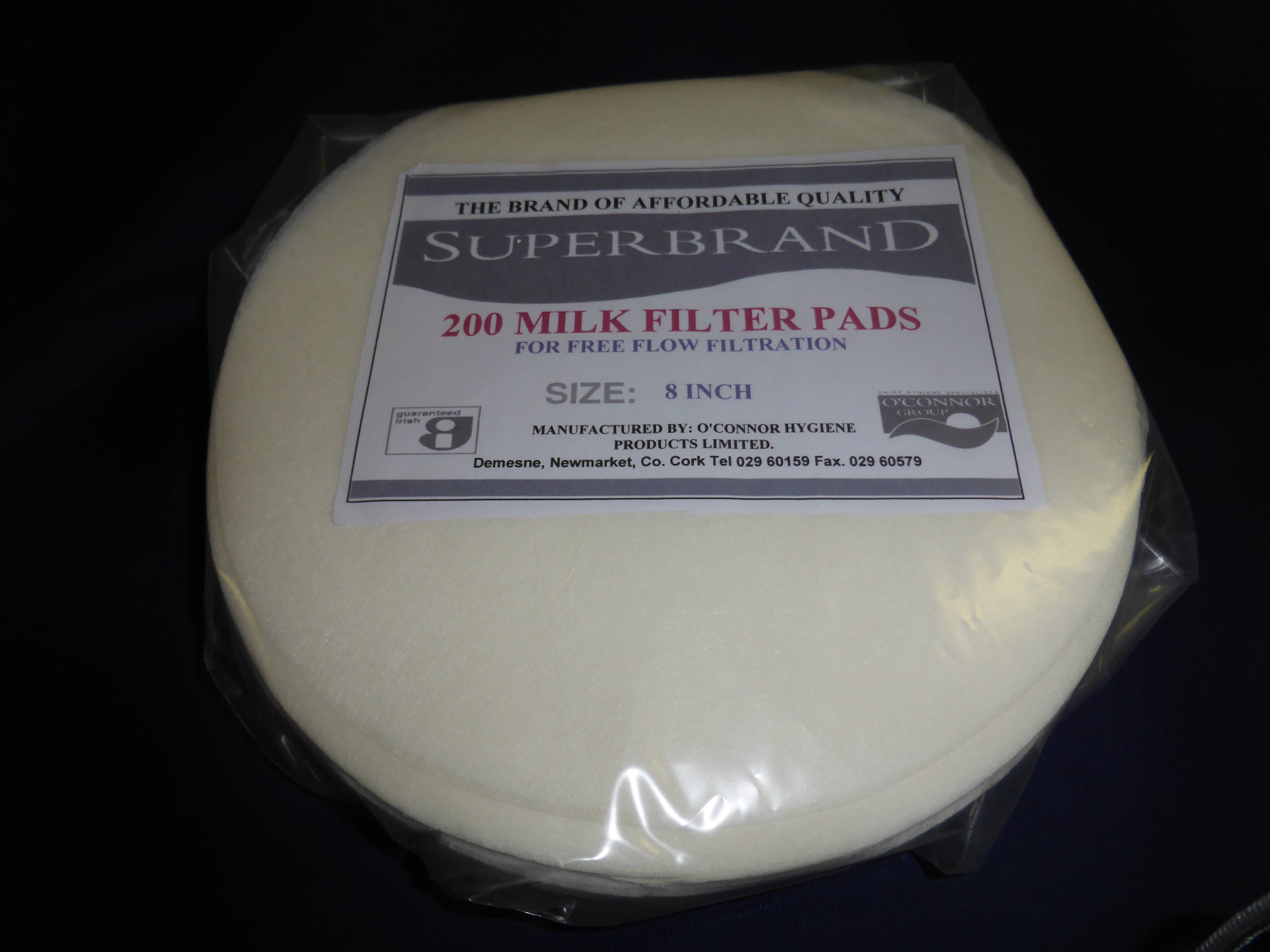 Superbrand Filter Pads 8'' 200pk White