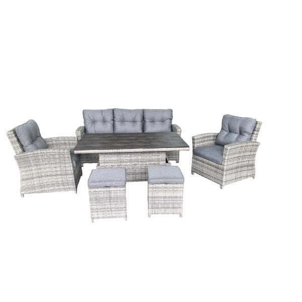 Alghero Outdoor 7 Seater High-Low Table Outdoor Dining set with Cover