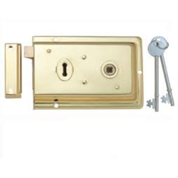 Carlisle Brass Rim Lock 8" X 6"  Brass