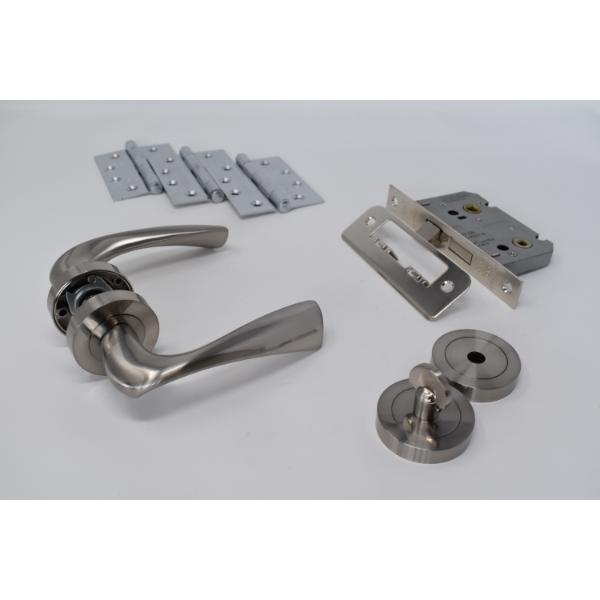 Carlisle Brass Ultimate Door Pack Sintra Lever On Rose, Bathroom Lock, Turn  With 3 Hinges Sn