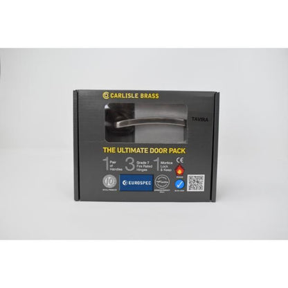 Carlisle Brass Ultimate Door Pack Ta Vra Lever On Rose, Bathroom Lock, Turn With 3 Hinges Sn