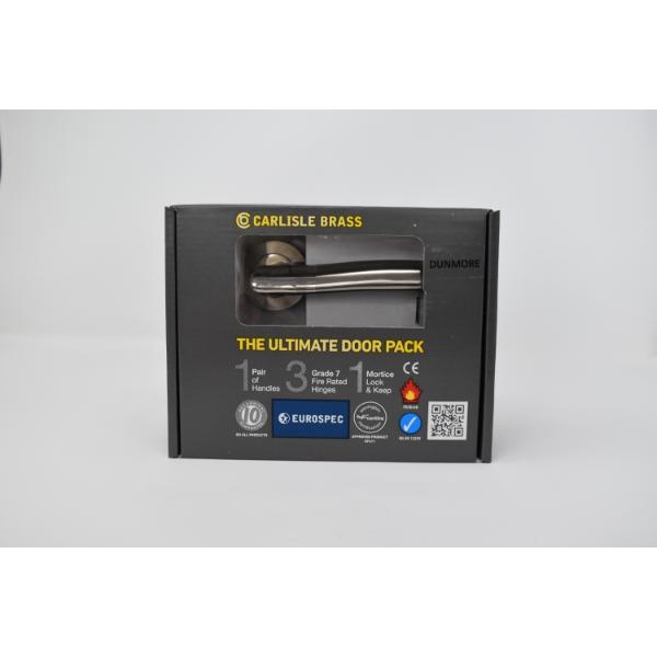 Carlisle Brass Ultimate Door Pack Dunmore Lever On Rose, Bathroom Lock, Turn With 3 Hinges Pnsn