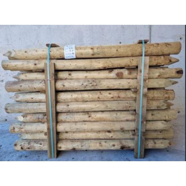 Woodfarm Peeled Fence Post Green 6ft 5-6&quot;