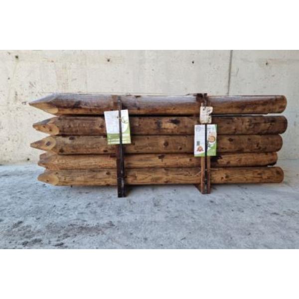 Propost Peeled Fence Post Brown NSAI 7ft 6-7&quot;