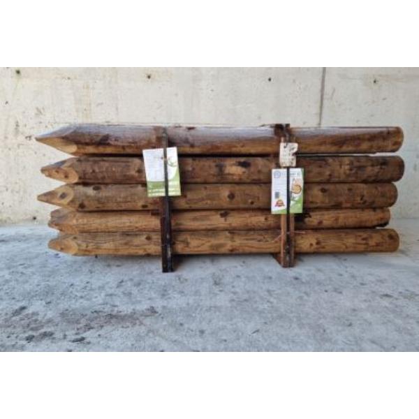 Propost Peeled Fence Post Brown NSAI 8ft 4-5&quot;