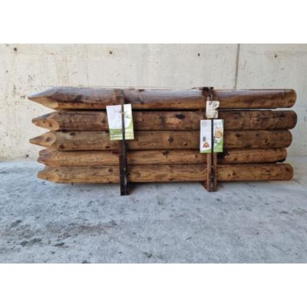 Propost Peeled Fence Post Brown NSAI 8ft 7-8&quot;