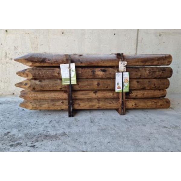 Propost Peeled Fence Post Brown NSAI 10ft 7-8&quot;
