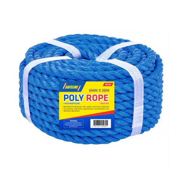6.0 X 30 Metres Polypropene Blue Rope