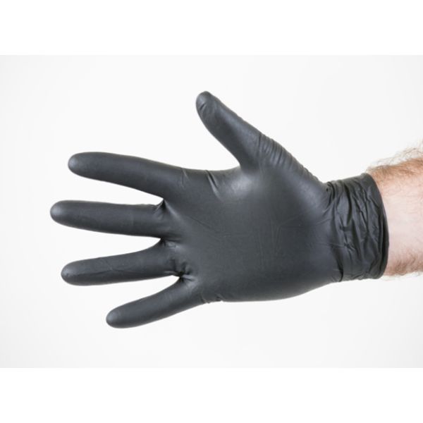 Forcefield Black Nitrile Gloves - Large (Pk 100)