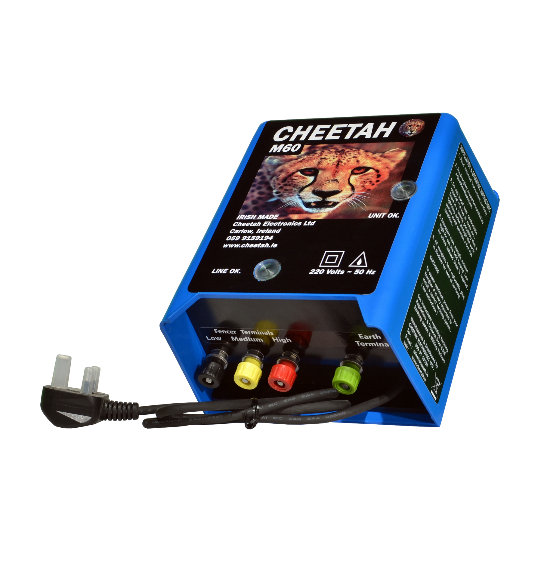 Cheetah M60 Mains Fencer Blue