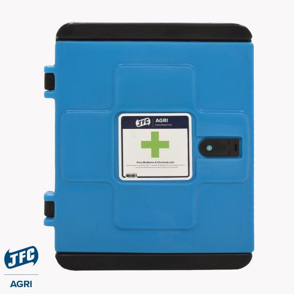 Small Medi-Safe Storage Cabinet (Black and Blue)
