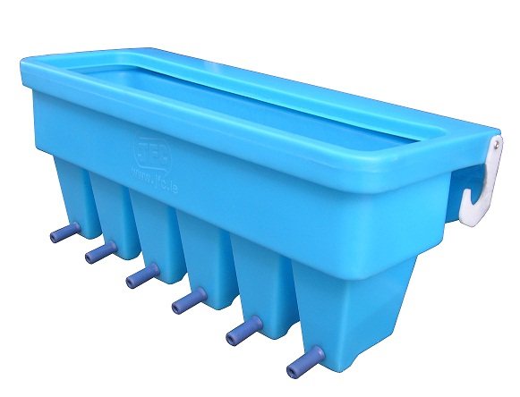 JFC 6 Teat Compartment Gate Feeder with Peach Teats